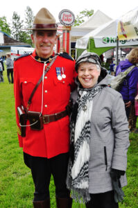 Victoria Highland Games 2013 - An RCMP officer and Jeanette Stevens. Her father was an RCMP Staff Sergeant. - 114