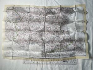 Cloth Escape Maps WWII (6) MI-9 France & Spain Map D back - no map