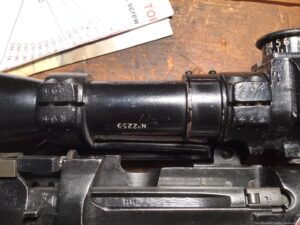 L42A1 - L1A1 scope markings OS 2429 GA serial number last digit is there, just not highlighted.