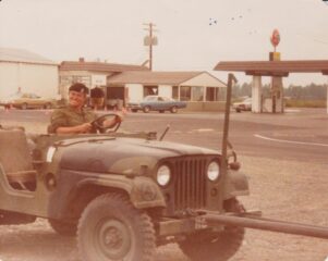 "Driver Training" ;-) BCR (DCO) M38A1 CDN, CDN2 or CDN3 Recce under tow., Windshield and machine gun "Z" arm removed. The "76" gas station indicates that this is in the USA, likely when the unit went to Fort Lewis, WA or Yakima, WA. "Driver Training" ;-) BCR (DCO) M38A1 CDN, CDN2 or CDN3 Recce under tow., Windshield and machine gun "Z" arm removed. The "76" gas station indicates that this is in the USA, likely when the unit went to Fort Lewis, WA or Yakima, WA.
