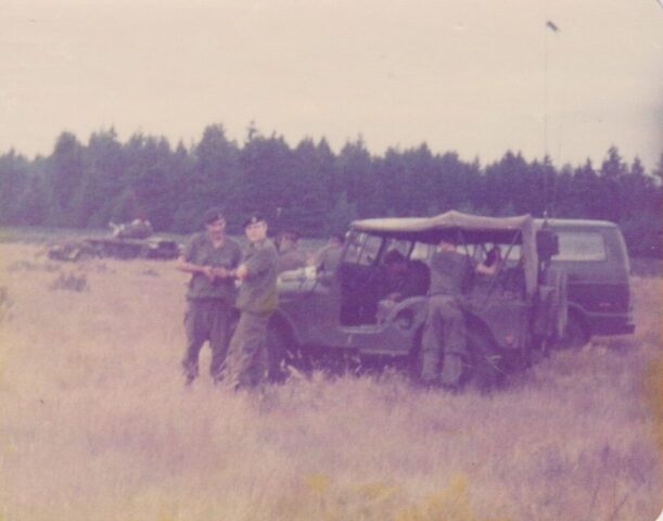 1976? BCR (DCO) Fort Lewis, WA, USA probably as a US M60 tank is in the background. M38A1 CDN2 or CDN3 Jeep top up via Manfred Harder.