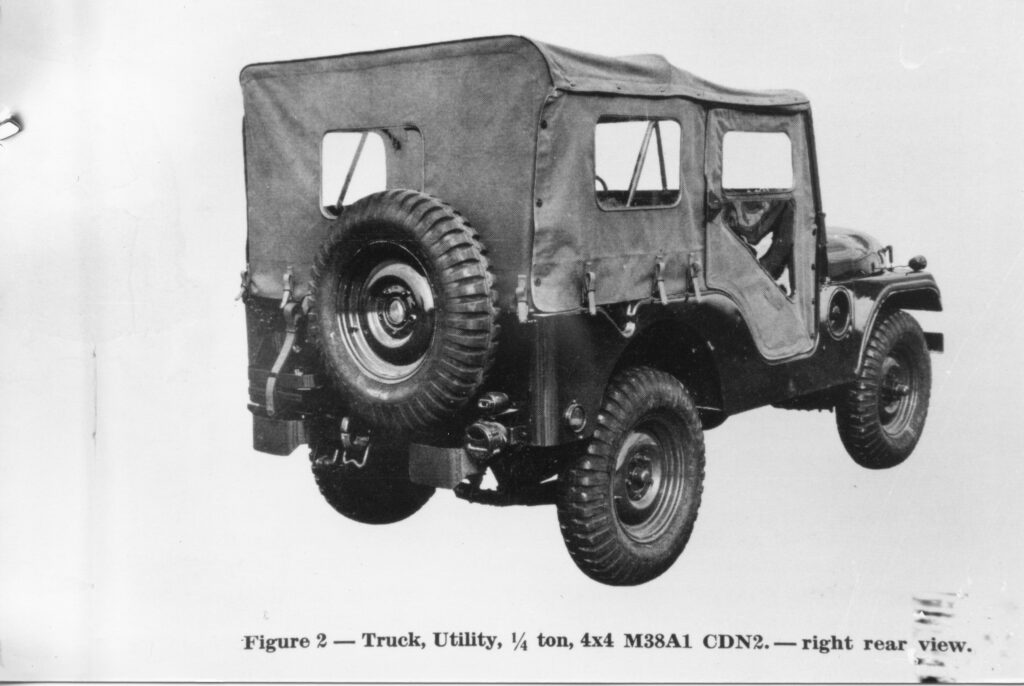 M38A1 CDN2 factory fresh photos July 1968 manual 7610-21-848-1569 - Rear 3/4 view