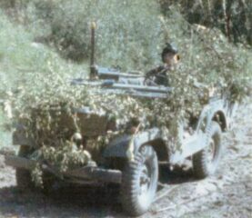 BCR (DCO) Trooper Mike Hillman in camouflaged M38A1 CDN CDN2 or CDN3 Jeep. BCR (DCO) Trooper Mike Hillman in camouflaged M38A1 CDN CDN2 or CDN3 Jeep.