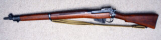 Long Branch 1941 with 1942 barrel all matching 1L314 - Left side view of rifle.