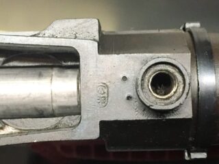 Long Branch 1941 with 1942 barrel all matching 1L314 - Underside of body with inspector's mark (stadium, C/|. 89)